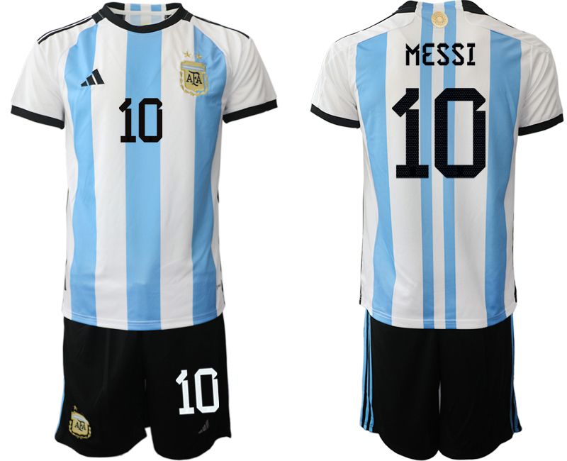 Men 2022 World Cup National Team Argentina home white 10 Soccer Jerseys